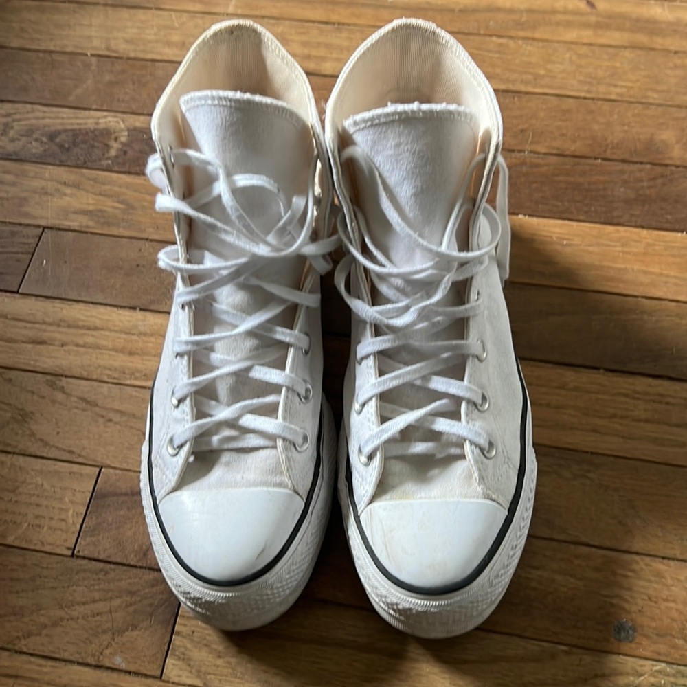 White Platform Converse